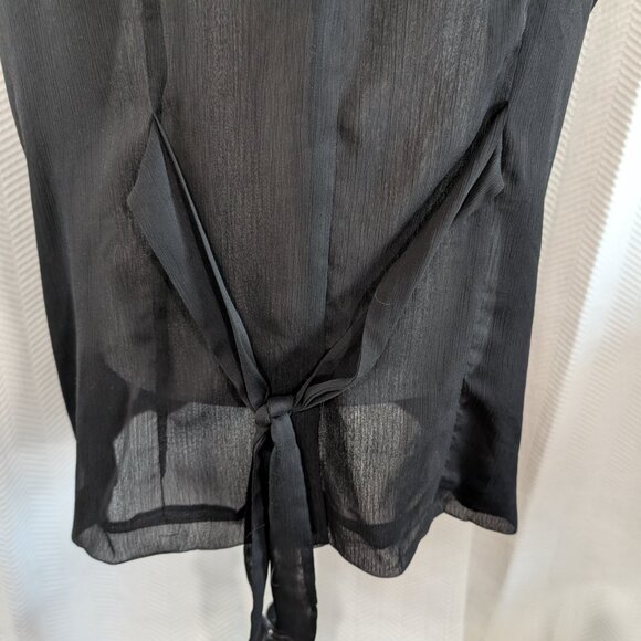 MXM Black Sequin Sheer Waterfall Vest Glam Layering Piece Size 2X Plus Size - Picture 6 of 15